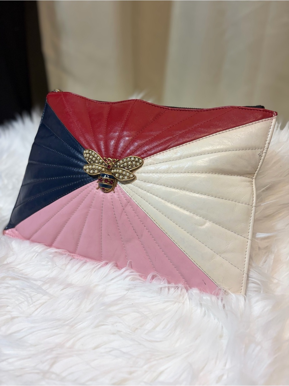 Gucci Queen Margaret Colorblocked Quilted Leather Clutch